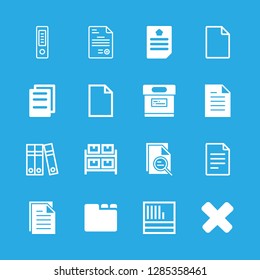 folder icons set with three document folders, document and archive drawers furniture vector set