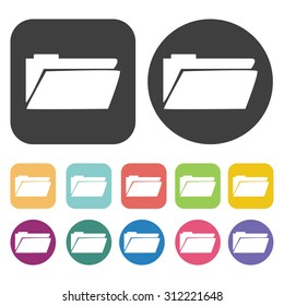 Folder Icons Set Vector Illustration Eps10 Stock Vector (royalty Free 