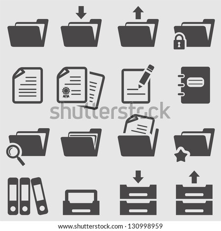 Folder icons set.Vector