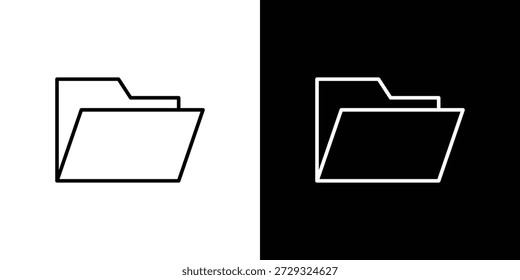 Folder icons symbols. Collection of simple black icons