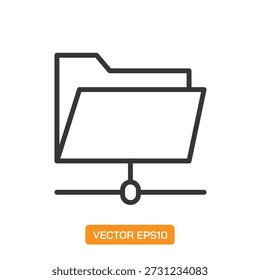 Folder Icons. Thin Line Symbol Elements Collection.