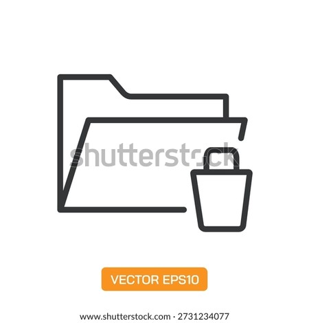 Folder Icons. Thin Line Symbol Elements Collection.