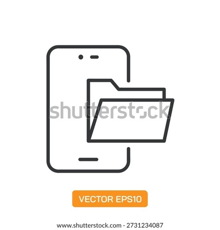 Folder Icons. Thin Line Symbol Elements Collection.
