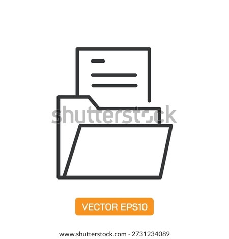 Folder Icons. Thin Line Symbol Elements Collection.