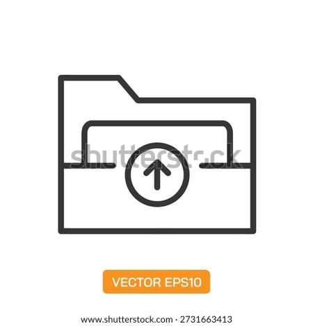 Folder Icons. Thin Line Symbol Elements Collection.