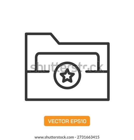Folder Icons. Thin Line Symbol Elements Collection.