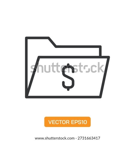 Folder Icons. Thin Line Symbol Elements Collection.