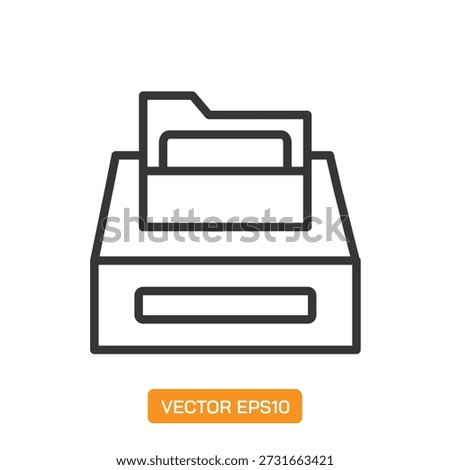 Folder Icons. Thin Line Symbol Elements Collection.