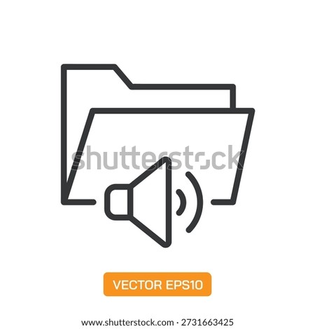 Folder Icons. Thin Line Symbol Elements Collection.