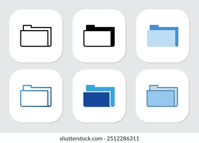 Folder icons with various design styles