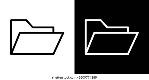 Folder icons vector set in stroke line style