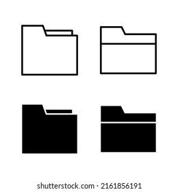 Vector de iconos de carpeta. signo de carpeta y símbolo