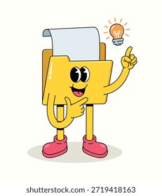 Ilustración de dibujos animados Groovy idea de carpeta