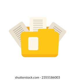 Folder idea icon flat vector. Business solution. Think success isolated
