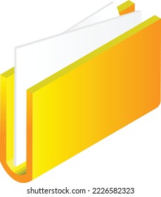 folder illustration in 3D isometric style isolated on background