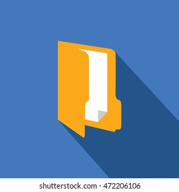 A folder illustration isolated in a blue background