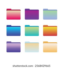 folder illustration with various gradients