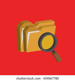 Folder info graphic on red background,vector