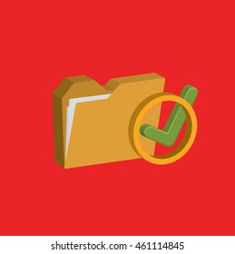 Folder info graphic on red background,vector
