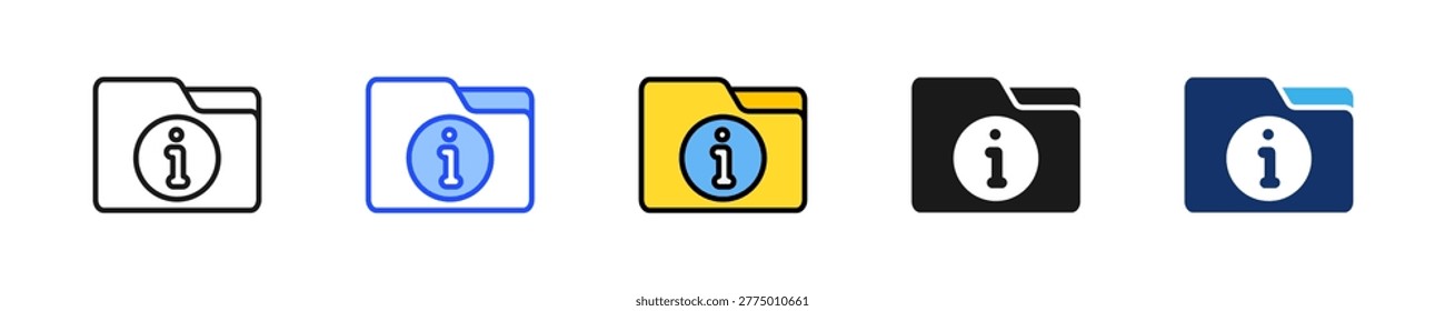 Folder Info Icon Collection With Multiple Styles