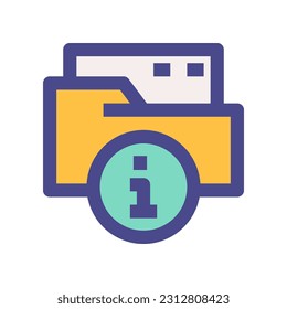 icono de información de carpeta para tu sitio web, móvil, presentación y diseño de logotipo.