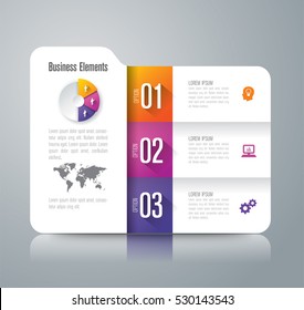 Folder infographic design vector and marketing icons can be used for workflow layout, diagram, annual report, web design. Business concept with 3 options, steps or processes.