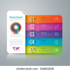 Folder infographic design vector and marketing icons can be used for workflow layout, diagram, annual report, web design. Business concept with 5 options, steps or processes.