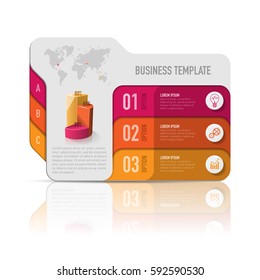 Folder infographic design vector and marketing icons can be used for workflow layout, diagram, annual report, web design. Business concept with 3 options, steps or processes.