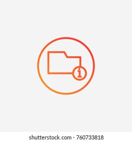 Folder information icon.gradient illustration isolated vector sign symbol