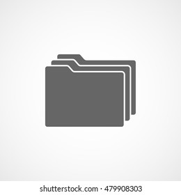 Folder Inserted Flat Icon On White Background