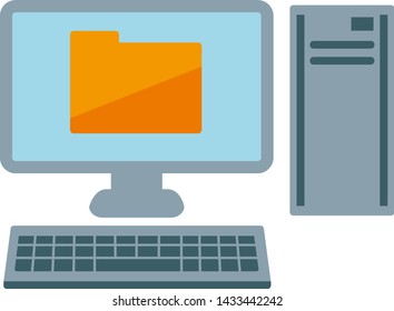 
A folder  inside a computer monitor