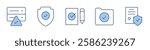 folder, insurance, server, shield, ballot. Checkmark Icon vector illustration. Line Duotone style. Editable stroke.