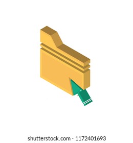 Folder isometric left top view 3D icon
