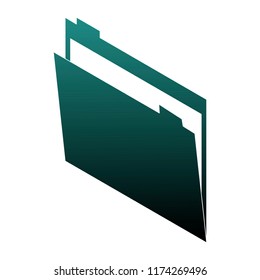 Folder isometric symbol blue lines