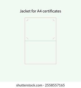 Folder - Jacket template - die cut for A4 Size Certificates 