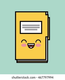 folder kawaii icon vector illustration eps10 graphic