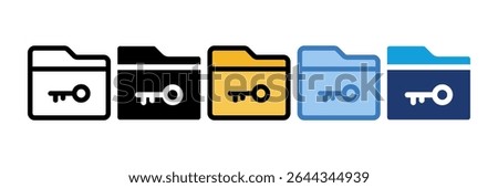 Folder Key Icon Element For Design