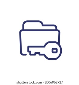 folder and key line icon