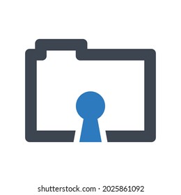 Icono de tecleado de carpeta.datos,seguridad (ilustración vectorial)