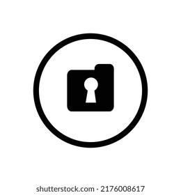 Folder and keyhole logo design, secret document icon, folder and lock symbol