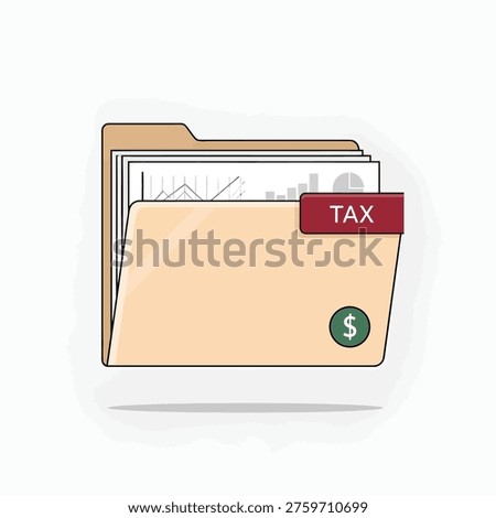 Folder labeled tax with dollar symbol