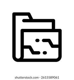 folder line icon. Clean and minimalist vector icon for websites, mobile apps, presentations, and logos. Fully scalable and customizable for any project.