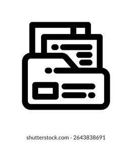folder line icon. Clean and minimalist vector icon for websites, mobile apps, presentations, and logos. Fully scalable and customizable for any project.