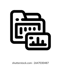 folder line icon. Clean and minimalist vector icon for websites, mobile apps, presentations, and logos. Fully scalable and customizable for any project.