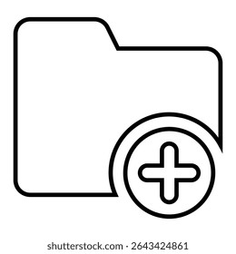 folder line icon design. folder thin black outline symbol vector illustration. editable stroke icon on transparent background.