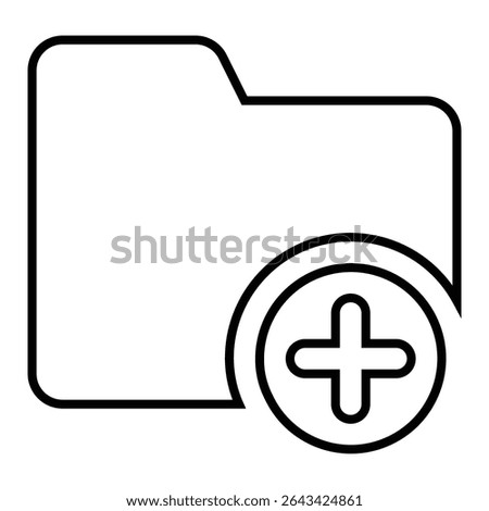 folder line icon design. folder thin black outline symbol vector illustration. editable stroke icon on transparent background.