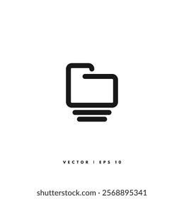 Folder Line Icon. Editable Stroke