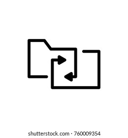 Folder line icon. High quality black outline logo for web site design and mobile apps. Vector illustration on a white background.