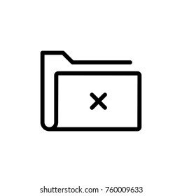 Folder line icon. High quality black outline logo for web site design and mobile apps. Vector illustration on a white background.