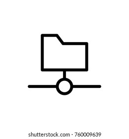 Folder line icon. High quality black outline logo for web site design and mobile apps. Vector illustration on a white background.